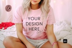 Valentine&#039;s Day Bella Canvas 3001 Pink Mockup Bundle Product Image 6