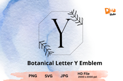 Botanical Letter Emblem Monogram - Elegant Nature Product Image 1