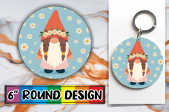 Enchanted Car Coaster Circle PNG, Spring Gnomes Product Image 1