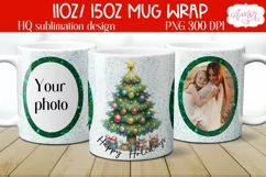 Christmas photo mug template PNG Sublimation, Happy Holidays Product Image 2