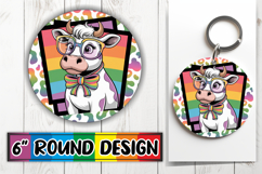 Blissful Circle Ornaments PNG, Cute Cow Product Image 1
