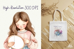 Cozy Craft Girl Watercolor Clipart Product Image 6