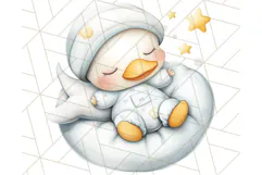 Sleeping Baby Animals PNG, Cozy Pajama Bedtime Clipart Png Product Image 5