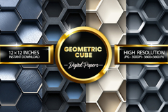 Geometric Cube Digital Papers - 04 variations Product Image 1