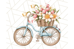 Bicycle with Flowers PNG, Pastel Spring Floral Bike Clipart Product Image 5