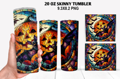 Bats Skinny Tumbler 20oz Wrap Design, Halloween Tumbler PNG Product Image 1