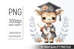 Graduation Animals Clipart PNG Bundle, High Quality PNG File Product Image 14