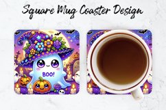Halloween Boo Mug coaster | Coaster | Sublimation Design Product Image 1