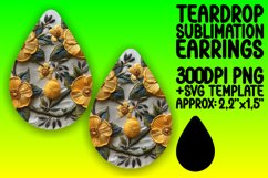 Elegant Floral Teardrop Earrings - Sublimation Glam Product Image 1