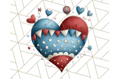Patriotic Scandinavian Rainbow Clipart PNG, 4th Of July Png Product Image 5