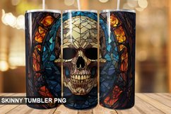 Stained Glass Halloween Skull | Skull 20 oz Skinny Tumbler Product Image 1
