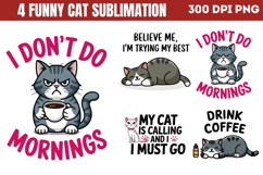 Funny Cat Sublimation PNG Product Image 1