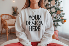 Christmas Gildan 18000 ASh Sweatshirt Mockups Product Image 1