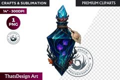 Magical Potion Bottles PNG, Fantasy Witchcraft Clipart witch Product Image 1