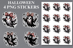4 Halloween Boo Stickers Png | Printable Product Image 1