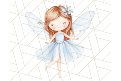 Pastel Blue Fairy Garden Clipart, Enchanted Cottagecore Png Product Image 5