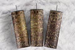 Brown Gold Glitter Leopard Animal Print 20 oz tumbler wrap Product Image 1