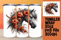 20oz Tumbler Wrap for Personalization , Horse Product Image 1