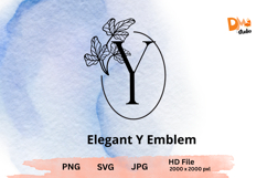 Elegant Emblem Monogram - Botanical Letter SVG | JPG | PNG Product Image 1