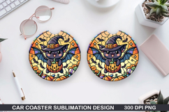 Car Coaster Sublimation| Halloween Coaster PNG Design Product Image 1