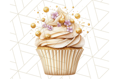 Cupcake Clipart with Florals and Pastel Frosting Png, Spring Product Image 5