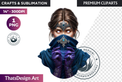 Fantasy Boreal Winter Girl Warrior &amp; Ice Queen Clipart Product Image 1