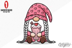 Valentine Gnome Sublimation Clipart - High Quality Design Product Image 1