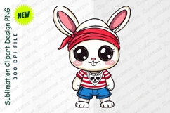 Cartoon Pirate Bunny Illustration Clipart Product Image 1
