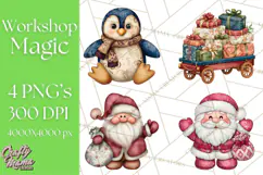 Santa’s Workshop Toys Christmas Clipart PNG Product Image 1