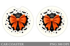 Halloween Bow Car Coaster. Halloween Car Coaster Product Image 1