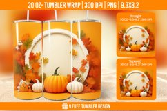 Pumpkin Tumbler Sublimation Wrap, 20 oz Fall Tumbler Wrap Product Image 1