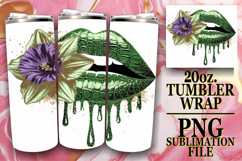 Radiant joy 20oz tumbler wrap, Dripping Lips Product Image 1