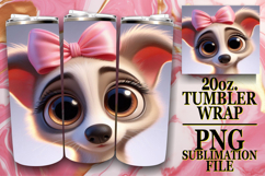 Dreamy vibes 20oz tumbler wrap, 3D Dog Product Image 1