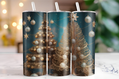 Merry Christmas Tree Tumbler Wrap | Christmas Wrap Product Image 1