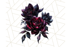 Gothic Floral PNG, Dark Aesthetic Flowers Clipart Print Product Image 5