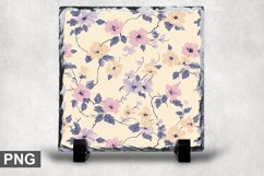 Pastel Flowers Square Sublimation Slate Design Product Image 1