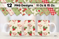 12 Retro Christmas Mug Sublimation, Christmas Tree Mug Wrap Product Image 1