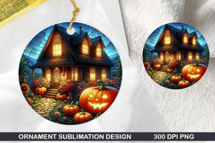 House Stained Glass Ornament PNG, Digital Download File Product Image 1