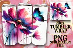 Gentle smiles 20oz tumbler wrap, Butterfly Product Image 1