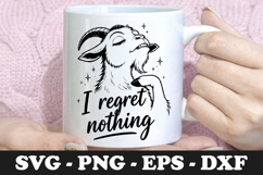 I Regret Nothing | Sassy Goat SVG Mug Design Product Image 1