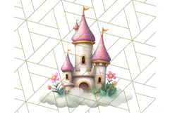 Princess Castle Clipart PNG, Enchanted Garden Artwork Product Image 5