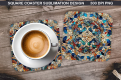Christmas Coaster Sublimation, Christmas Coaster PNG Design Product Image 1