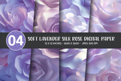 Soft Lavender Silk Rose Digital Paper Product Image 1
