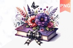 Books Flowers - Clipart PNG Design Product Image 1