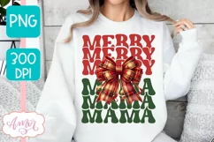 Merry Mama and Mini christmas sublimation PNG designs Product Image 4