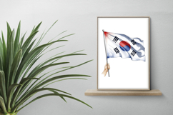 Hand Waving Large Taegeukgi Flag PNG Korean Independence Day Product Image 2