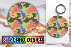 Cheerful Sublimation Circle Coasters, Funky Pattern Product Image 1