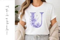 Alphabet, Letters, Monogram, purple flowers Product Image 1
