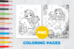 Mermaid Princess Coloring Pages | Coloring book Product Image 1