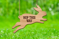 Easter Egg Hunt Bunny Sign Laser Cut | Glowforge | SVG Product Image 1